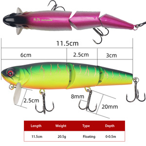 Multi-Segmented Joint Bait 11.5cm 20g <b>Floating</b> Surface Lure For Sea Bass Freshwater <b>Fishing</b> - Product Image 3