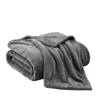 Plaid en polaire tricoté gris ultra doux et moelleux, idéal quatre saisons, luxueux, décoratif, léger, en flanelle/coton, pour un intérieur moderne