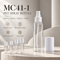 Flacon pulvérisateur en plastique PET personnalisé, fantaisie, 80 ml, 100 ml, 120 ml, 150 ml, pour désinfectant pour les mains, cosmétiques, brume fine