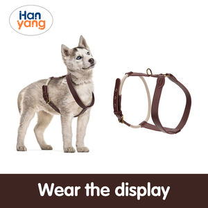 HanYang OEM tali anjing nilon kustom mudah hidup dan mati tanpa tersedak H kulit <span class=keywords><strong>Harness</strong></span> anjing berjalan tanpa tarik anjing <span class=keywords><strong>Harness</strong></span> atau anjing besar tanpa tarik - Product Image 5