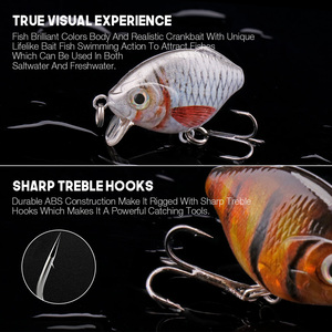VTAVTA 5 Cái Walleye Fishing Flat Squarebill <span class=keywords><strong>Crappie</strong></span> Crankbait Minnow 30 Mét 2.3 Gam Mini Nhật Bản Crank Bait Fishing Lures Set - Product Image 5