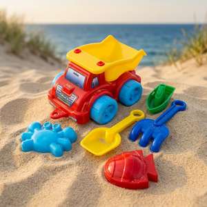 TOYBOLA Kids Beach Dump Truck <b>Toy</b> <b>Set</b> with Shovel Rake Sand Molds Plastic Sand Play <b>Toy</b> Model TB-1004-2 Mesh Bag Packaging - Product Image 3