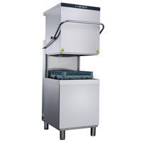 Lave-vaisselle commercial à hotte avec bras de lavage amovible en acier inoxydable, pratique pour le nettoyage et l'entretien des hôtels