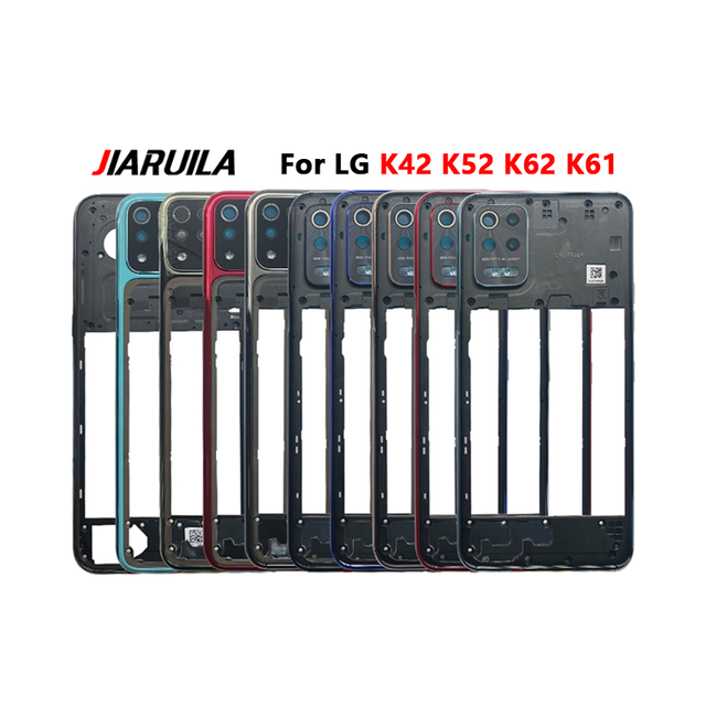 Wholesale Middle Frame Bezel for LG K42 K52 K62 K61 Housing With Side Key Middle Plate Bisel With Camera Lens Spare Parts