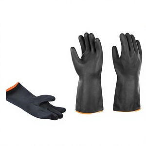 Guantes Industriales Negros y Naranjas de 35 cm y 180 g, 30 mil de Grosor, Resistentes a Químicos, Antideslizantes, Sin Polvo, con Puño Enrollado - Product Image 4