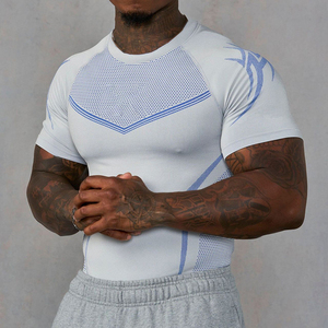 Camiseta Formal para Hombre de Marca Compartida, 280 g/m², Lisa, de Secado Rápido, Transpirable y Elástica, Corte Ajustado, Manga Regular, para Gimnasio - Product Image 1
