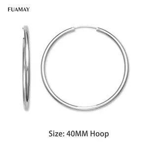 FUAMAY 40MM हुप्स कान की बाली महिला बड़ा करने के लिए 40MM कान की बाली घेरा छोटे बड़ा के लिए कान के छल्ले महिला