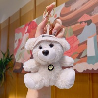 Porte-clés en peluche ours mignon de dessin animé créatif, personnalisé, doux, parfumé, animaux en peluche, breloque de sac, pendentif, poupée, porte-clés