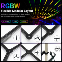 Profilé lumineux en aluminium RGBW 20x20mm DC24V SMD5050 UCS2904, éclairage linéaire à pixels pour scène, plafond, mur