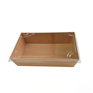 Caja Rectangular Desechable <span class=keywords><strong>de</strong></span> Cartón para Alimentos con Tapa Transparente <span class=keywords><strong>de</strong></span> PET, Autoarmable, Color y Logotipo Personalizados, Impresión Flexográfica - Product Image 1