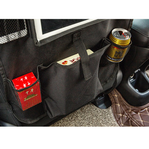 Bolsa de almacenamiento para respaldo de asiento de coche, tela Oxford negra, 4-7 bolsillos, organizadores para interior de coche - Product Image 3