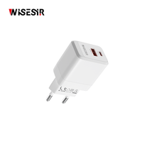 Adaptateur de charge rapide USB C GaN 30W WISESIR, design pliable, pour 15 Pro Max, utilisation à domicile, en voiture, en voyage, bloc d'alimentation