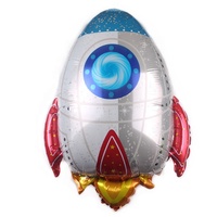 Grand ballon gonflable en aluminium en forme de vaisseau spatial, fusée, astronautes, OVNI pour joyeux anniversaire
