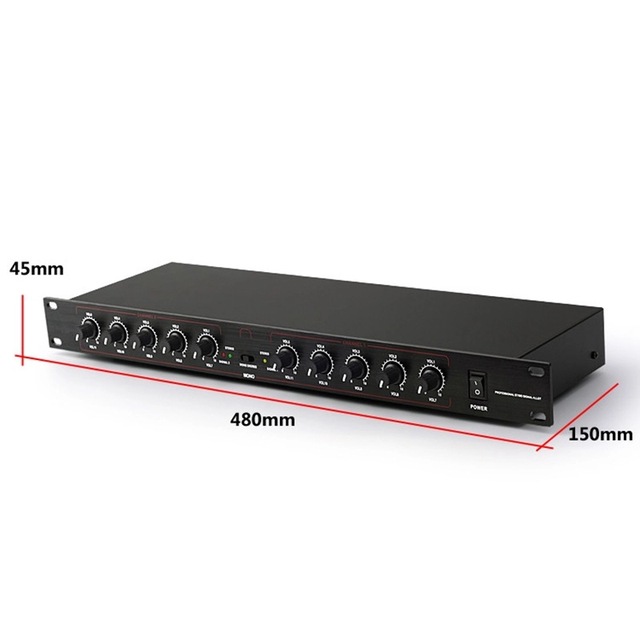 DB206 Audio Processor Stereo Mono Audio Signal Splitter Amplifier Distributor 2 in 10 Out XLR