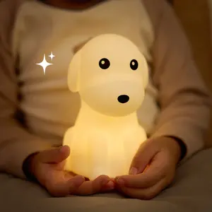 Lâmpada de silicone LED de alta qualidade para decoração de quarto, luz noturna macia com sensor de toque, lâmpada de mesa para cartoon e urso