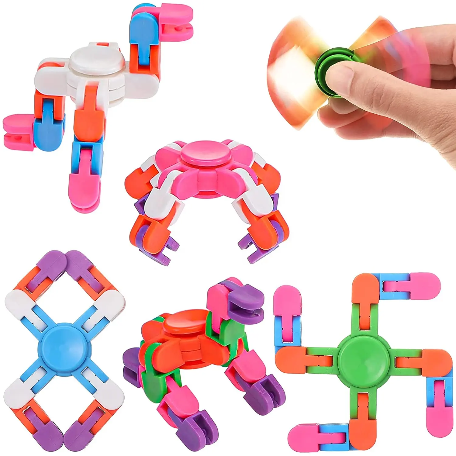 Amazon Hot Selling Sensory Fidget Toy Stress Relief Hand Spinner Wacky Tracks Toys