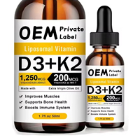 Suplemento de Vitamina D3 K2 OEM, Gotas Líquidas de Vitamina D3 K2 con Aceite de Oliva Virgen Extra, Favorece la Salud Ósea