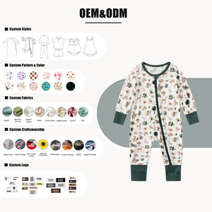 Pigiama per <span class=keywords><strong>Neonati</strong></span> in Bambù e Spandex Hongbo, Design Personalizzato, Tutina a Maniche Lunghe in Cotone Organico per <span class=keywords><strong>Neonati</strong></span> - Product Image 3