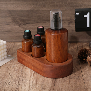 Custom Solid Wood Essential Oil Display Rack High-End Wooden Essential Oil <b>Tray</b> & <b>Storage</b> Box, Wood Organizer for Retail & Home - Product Image 2