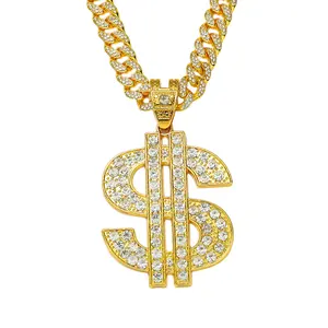 Hip Hop Rap Money Dollar Pendant Necklace For Women Men Girls Choker Jewelry