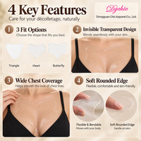Coussinet anti-rides en silicone pour la poitrine avec logo personnalisé, réutilisable et lavable, ultra-fin pour une utilisation nocturne - Dgchic