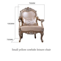 Canapé classique baroque français de luxe européen en bois massif chaise de loisirs en cuir pour salon ou hôtel meubles de maison