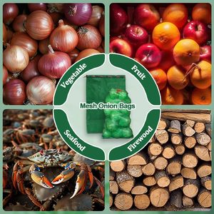 ถุงตาข่ายเก็บของ Huamaohengchun 10 ชิ้น ขนาด 31''x20'' ทนทาน ผลิตจากวัสดุ LDPE ใช้ซ้ำได้ ระบายอากาศได้ดี มีเชือกรูด รับน้ำหนักได้ 33 ปอนด์ สำหรับเก็บของสด - Product Image 6