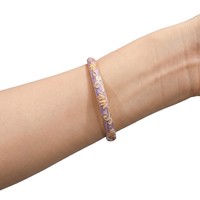 Bracelet de fête pour femme, plaqué or, émail goutte d'huile, motif trèfle rond vintage, pour une belle réception de printemps