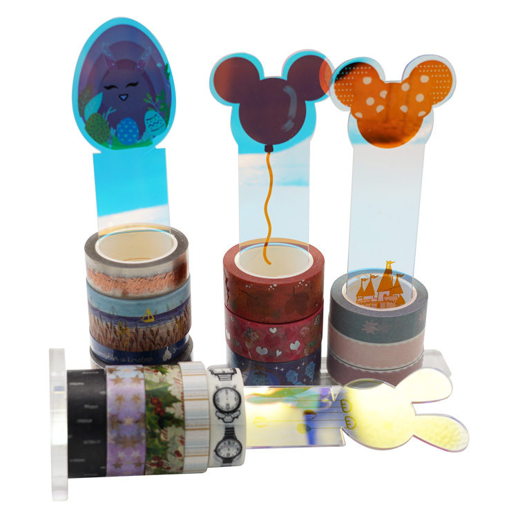 Low Moq Convenient Transparent Cartoon Printing Creative Gifts Custom Acrylic Washi Tape Display Stand Desktop Storage
