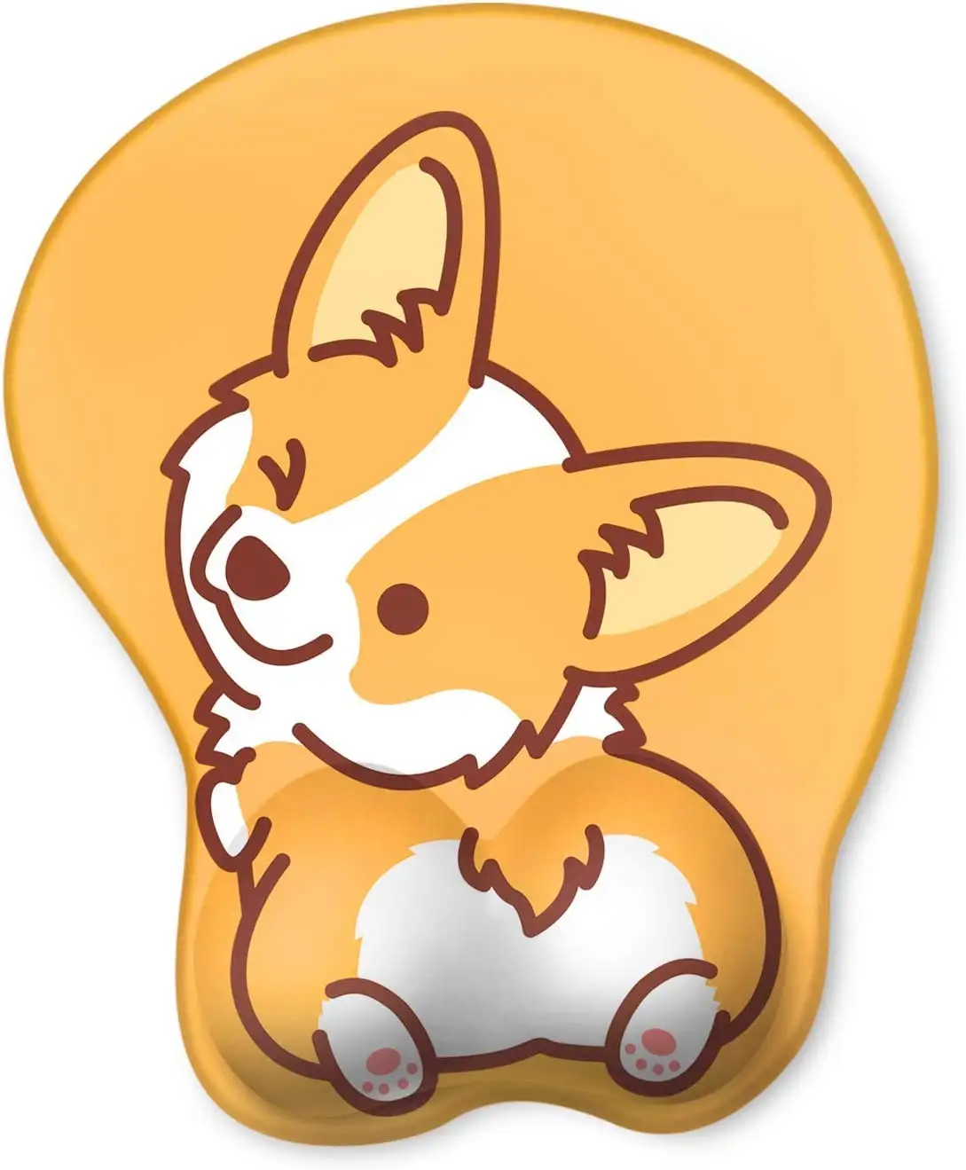 Mouse Pad with Wrist Support ,Non-Slip Backing Corgi Anime Cute Gel Mouse Pad Wrist Rest, Easy-Typing mouse pad for Gaming