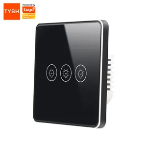 TYSH Tuya Wireless 3gang Smart Life Eu Panel Wifi Touch Wall Switch Smart Home Light Switch Without Neutral Wire
