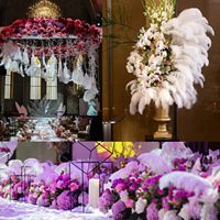 Plume d'autruche noire 15-80 cm, tige fine, plume large teinte, pour centre de table de mariage, décoration artisanale, vente en gros