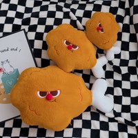 Cartoon Hähnchenkeule Plüschkissen Weiches Flauschiges Lebensmittelförmiges Stoffkissen für Sofa-Deko Lustiges Geschenk für Kinder