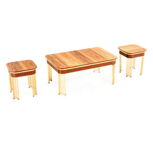 Ensemble de tables basses Bahar, plateau en marbre, structure en métal, meubles modernes pour salon - Product Image 2