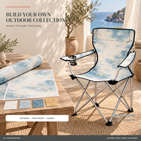 Chaise de camping en gros pour événements en plein air avec porte-gobelet latéral et logo et motif personnalisés pour la détente en bord de lac