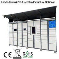 Casier à colis intelligent public en libre-service, 100 % alimenté par l'énergie solaire, boîte de livraison de colis démontable, structure KD (knock-down) pour écoles
