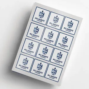 Etiquetas de folha quadrada personalizadas para presente, etiquetas de vinil cortadas com logotipo e impressão UV, adesivos coloridos à prova d'água