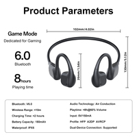 Nouveaux écouteurs sportifs à conduction aérienne, oreillettes ouvertes IPX5, casques tour de cou BT6.0 sans fil pour la course à pied