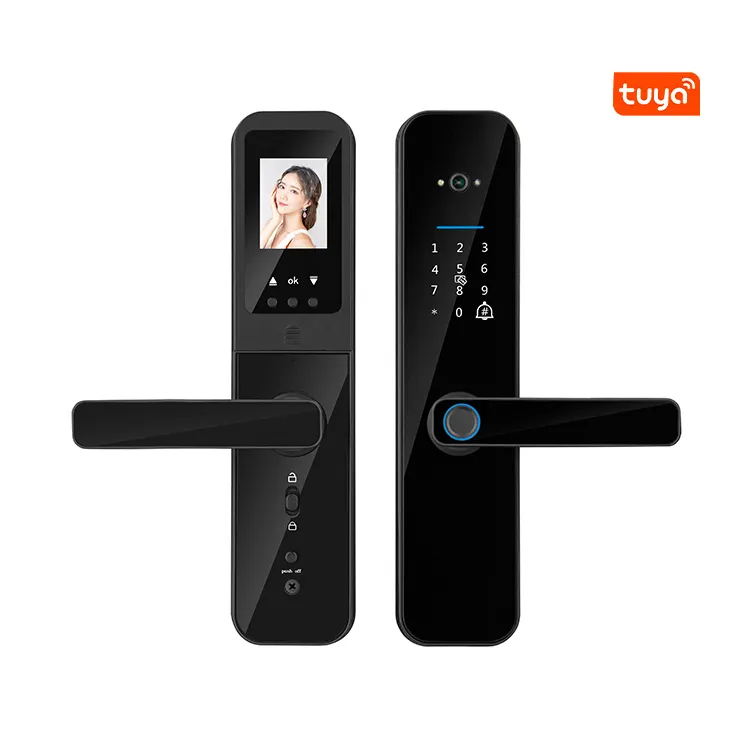 Keyless security smart lock door impermeabile outdoor finger print tuya wifi app porte serrature wifi con fotocamera password card