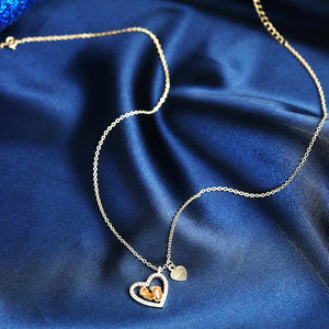 <span class=keywords><strong>Collana</strong></span> con Ciondolo a Cuore con Impronte di Piedi di Bambino, Amore Materno, <span class=keywords><strong>Collana</strong></span> con Cuore e Impronta per la Festa della Mamma - Product Image 5