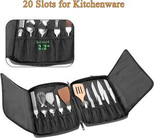 Estuche Enrollable para Cubiertos, 7 Ranuras, Profesional, Reutilizable, Lavable, Protector, para Restaurante, Cocina, Herramienta de Cocina - Product Image 6