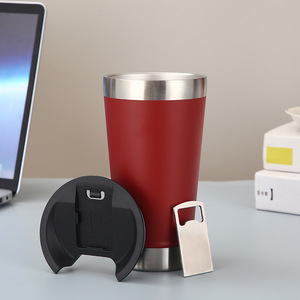 2023 New 473ML Double Wall Thermal Stainless Steel Beer Cup Bluetooth Speaker LED Temperature Display 6-12 Hours Thermal - Product Image 2