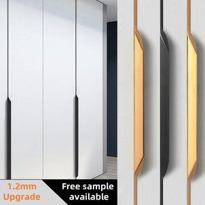 Poignées de meuble encastrées carrées en aluminium noir mat moderne, poignées à doigts <span class=keywords><strong>pour</strong></span> armoire, <span class=keywords><strong>cuisine</strong></span>, commode, <span class=keywords><strong>quincaillerie</strong></span> de meubles - Product Image 3