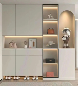 Meuble à chaussures M11 grande capacité, multi-niveaux, en bois massif, <span class=keywords><strong>avec</strong></span> banc de <span class=keywords><strong>rangement</strong></span> métallique au design moderne et épuré pour <span class=keywords><strong>entrée</strong></span> et buanderie - Product Image 4