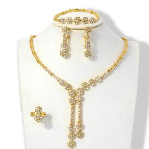 Juego de Joyería Africana para Novia Zeadear, Chapado en Oro de 14K con Circonita, para Bodas, Compromisos y Fiestas - Product Image 1