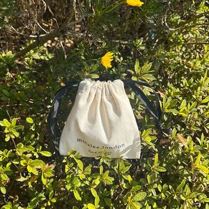 Wholesale Custom Logo Size Recycled Gift Packaging <b>Pouch</b> Cotton <b>Drawstring</b> Bag With Black Ribbon - Product Image 6