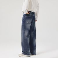 Jeans en denim pour hommes, nouvelle mode, style streetwear américain, coupe décontractée, jambe droite, printemps et automne