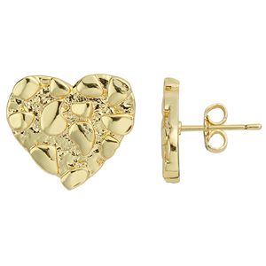 Orecchini a Forma di Cuore in Oro con Stile Irregolare Semplice, Gioielli da Regalo - Product Image 6