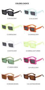 Lunettes de soleil tendance 2022 pour femmes, vente en gros, boutique, pas chères, petites, roses, carrées, rectangulaires, blanches, vertes, en polycarbonate - Product Image 6