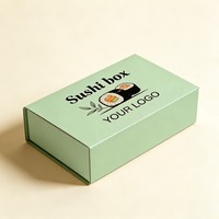 Emballage de sushi biodégradable personnalisé, impression numérique, boîte à emporter pour restaurant, boîte rigide en carton pour collations et biscuits